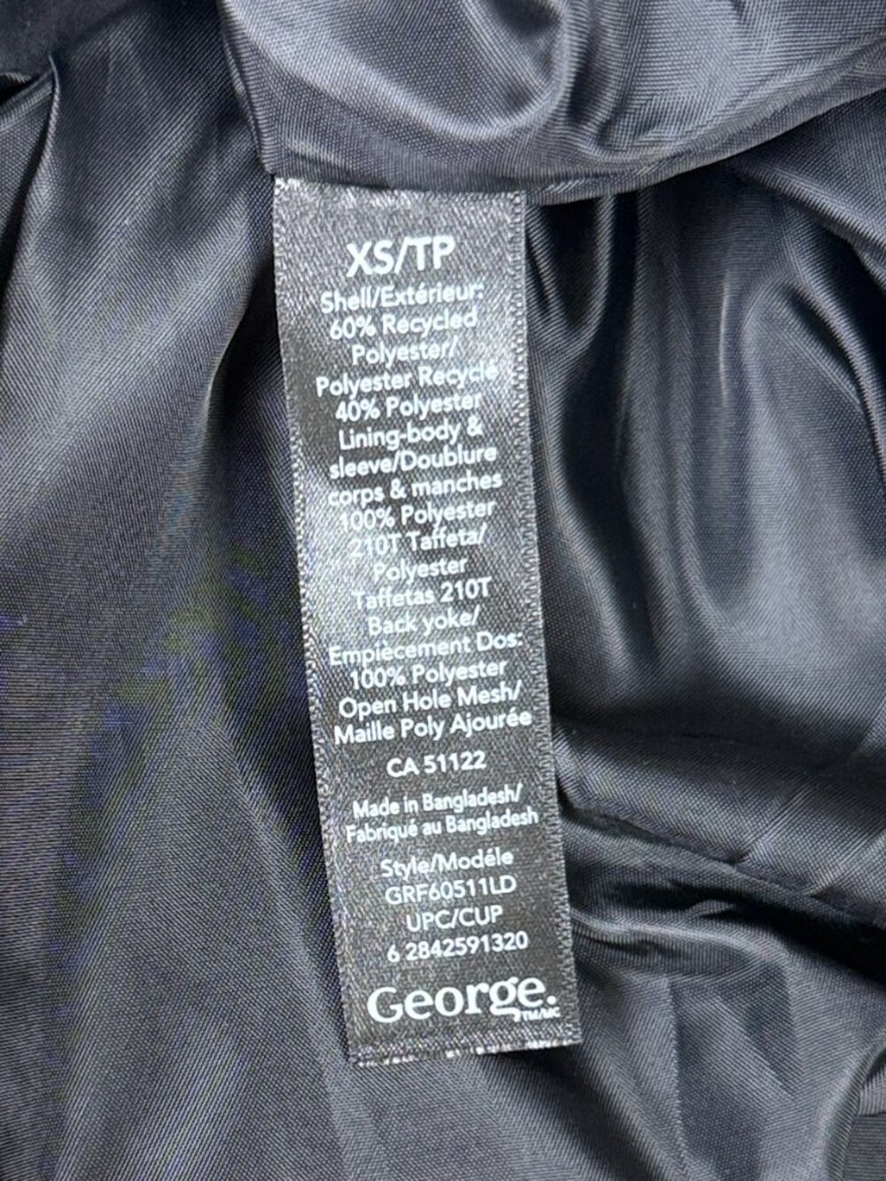 George Women Hooded Parka Rain Jacket Black Parka Coat XS XL 2X 3X 4X - Picture 6 of 9
